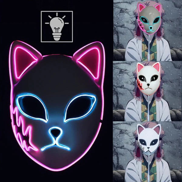 Light Up Anime Scar Cat mask