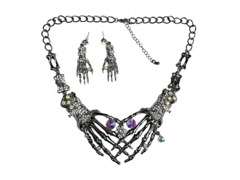 Black Skeleton Hand Earrings