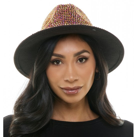Rose Gold Rhinestone top hat