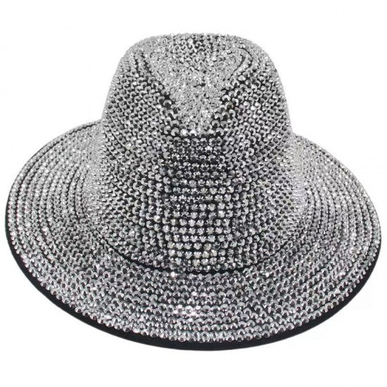 Silver Rhinestone top hat