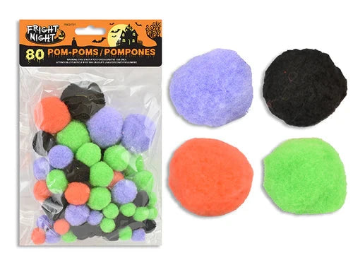 Halloween Pom Pom 80 Pack