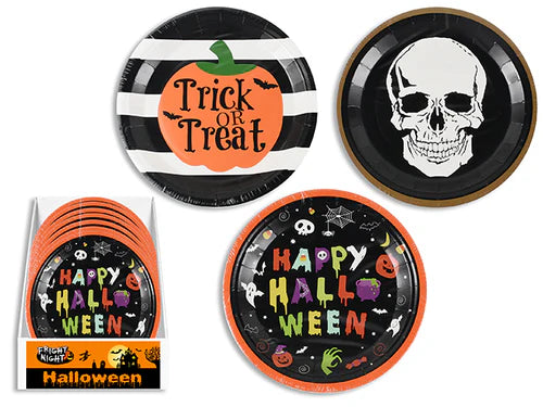 8ct 7in Halloween Round Plates