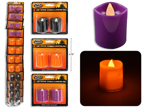 2pk Halloween Flickering LED Votive Candle. b/c