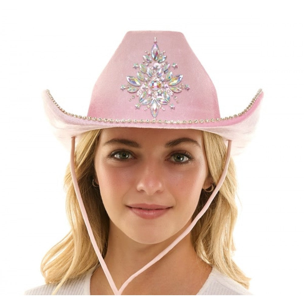 Crystal Snowflake Pink Cowboy Hat