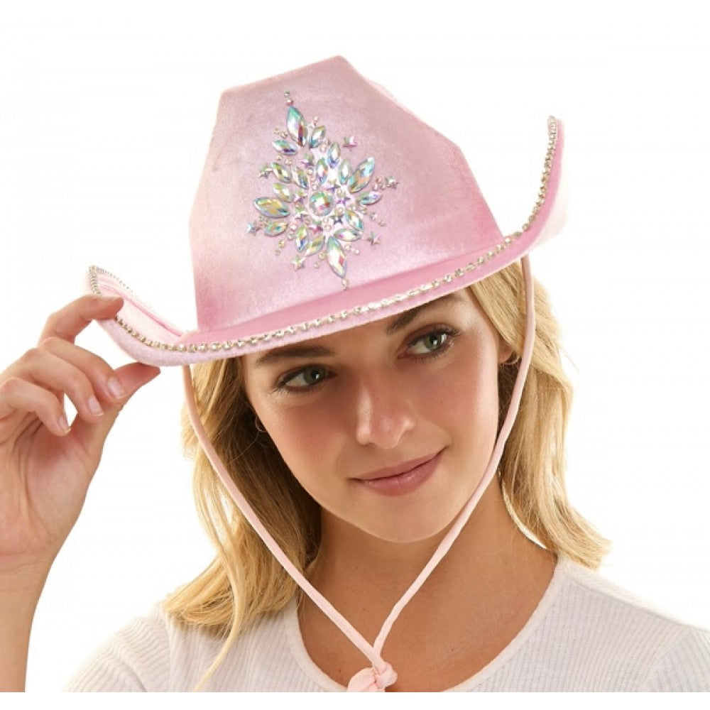Crystal Snowflake Pink Cowboy Hat