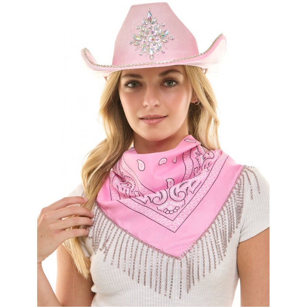 Crystal Snowflake Pink Cowboy Hat