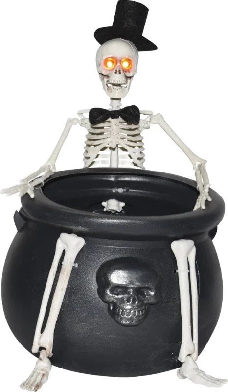 10" SKELETON CANDY CAULDRON