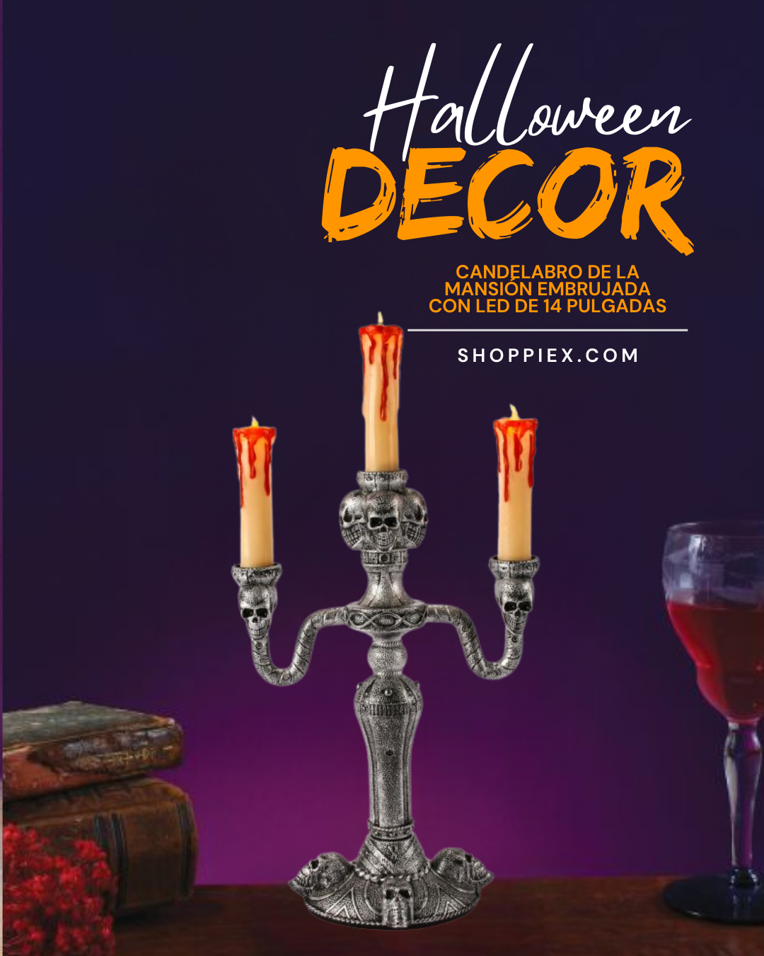 CANDELABRA LED FLAMES 14"