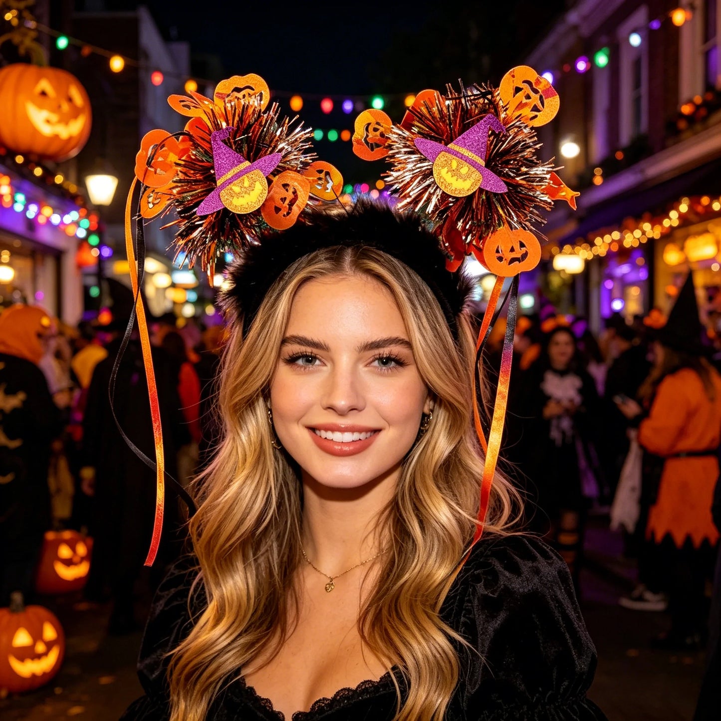 Halloween Scary Bopper Headband Pumpkin