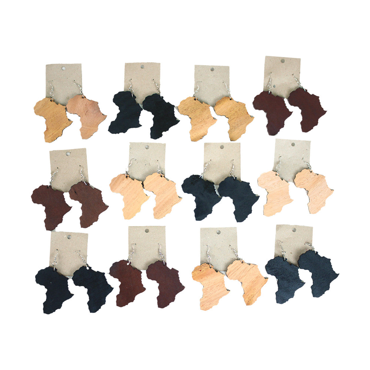 ASSORTED Wood Africa Earrings