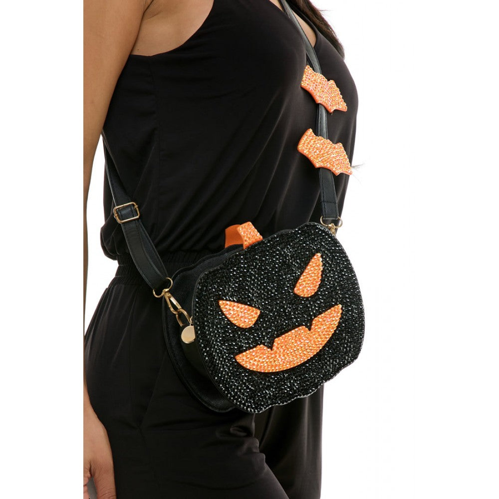 Black Sequin Pumpkin Crossbody
