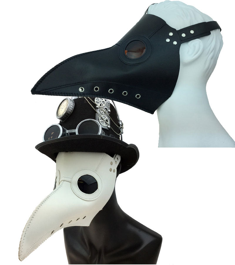 Plague Dr Black & White Basic Leather Mask