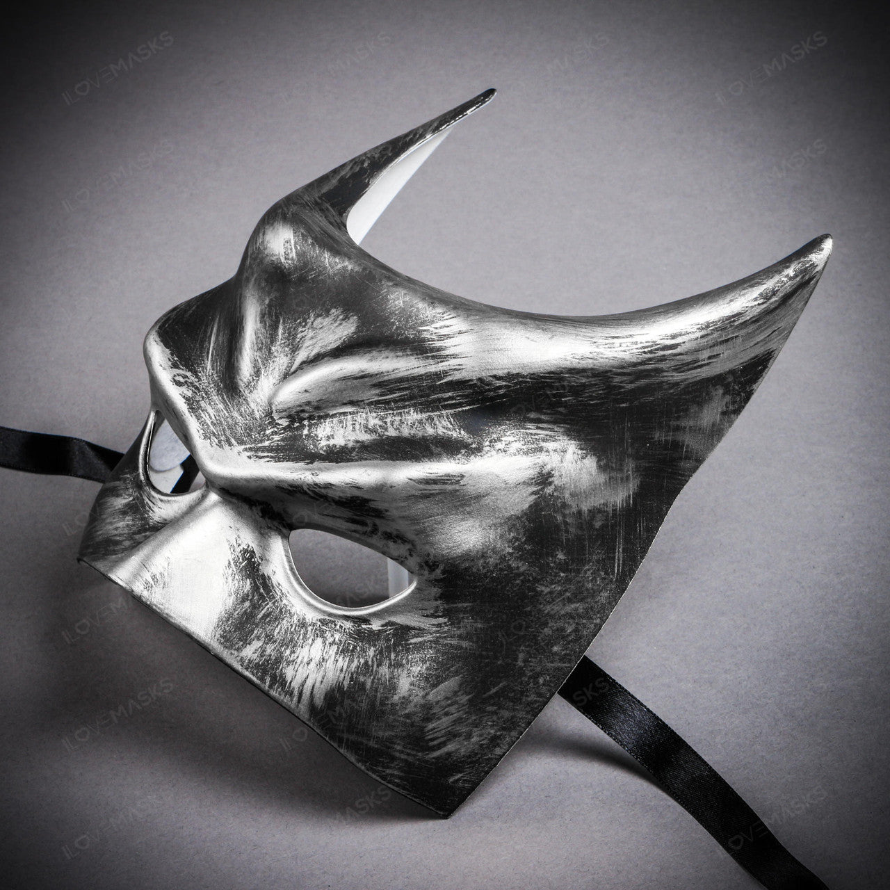 Batman Style Mask - Black Silver