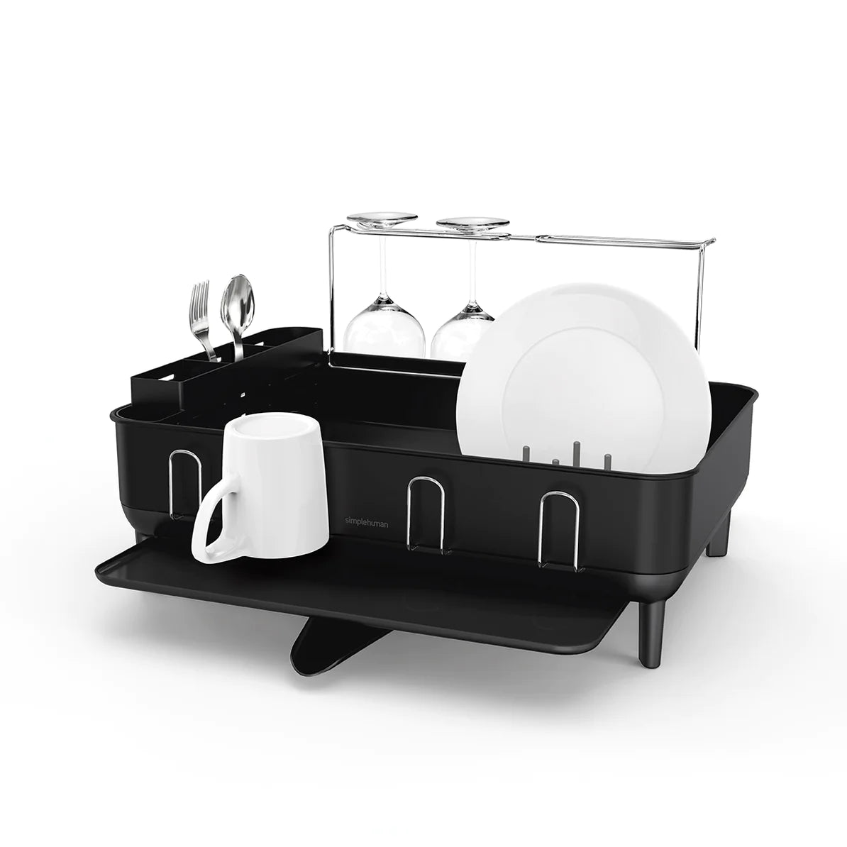 STEEL FRAME DISHRACK / BLACK