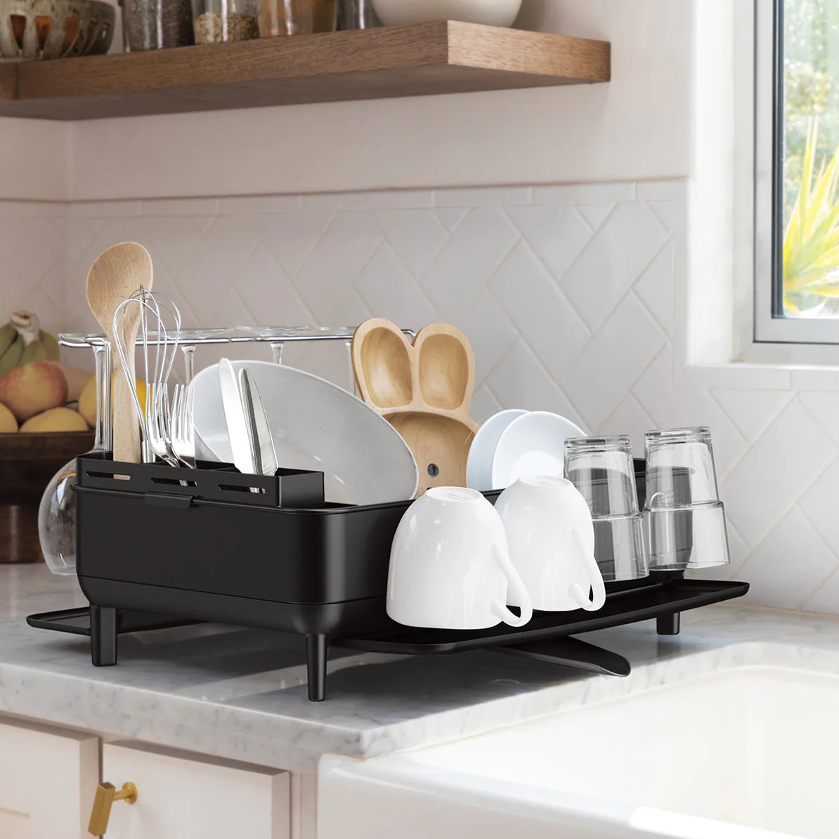 STEEL FRAME DISHRACK / BLACK