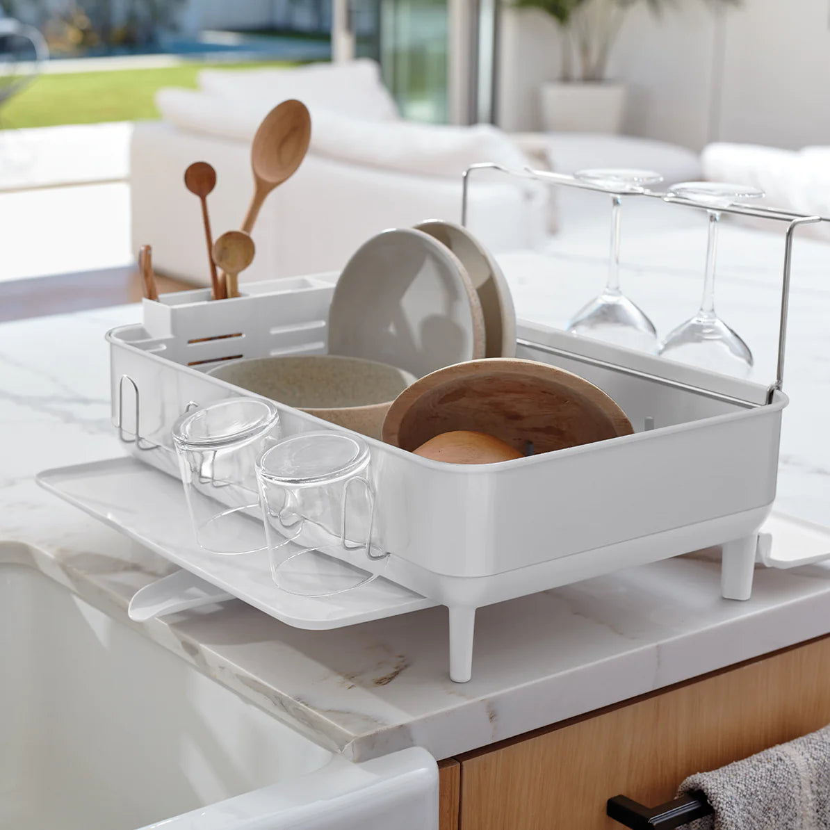STEEL FRAME DISHRACK / WHITE
