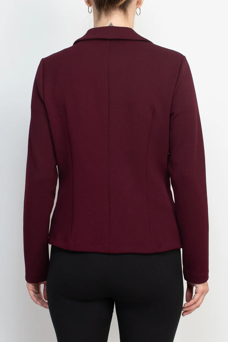 Long Slevee Crop Blazer Deep Wine