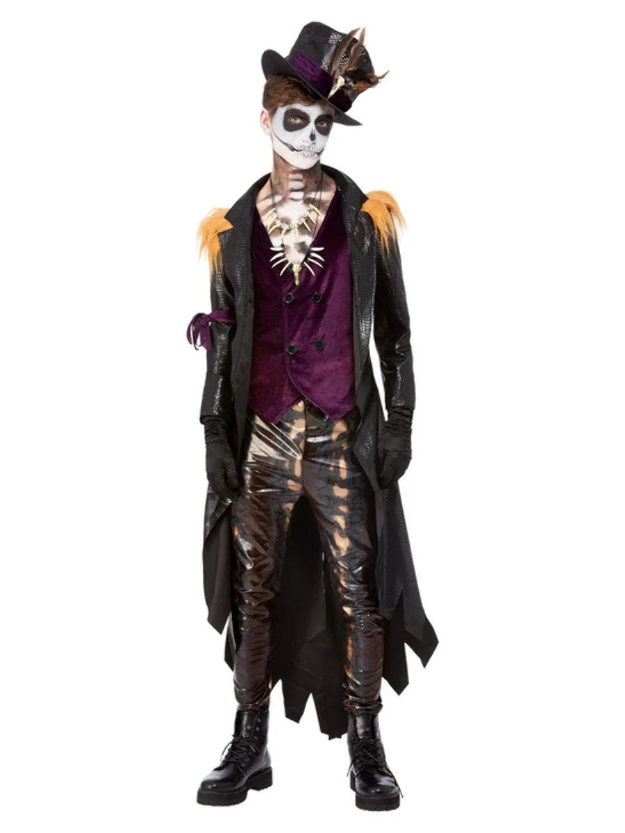Voodoo Witch Doctor Costume, Black & Purple
