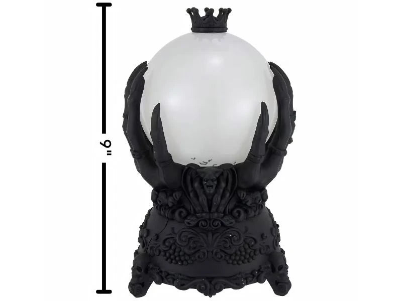 9" Light-Up LED Purple Crystal Ball with Bats Halloween Decoration