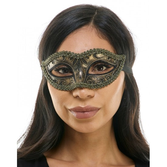 Venetian Half Mask Gold/Black