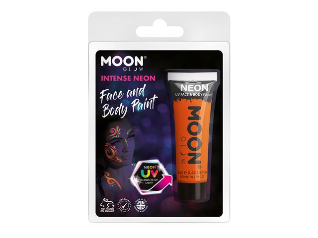 Intense Orange – Neon UV Face & Body Paint, 12mL
