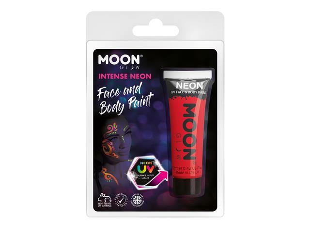 Intense Red – Neon UV Face & Body Paint, 12mL