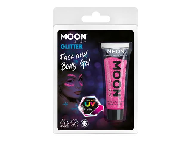 Neon UV Fine Glitter Gel,12ml Hot Pink
