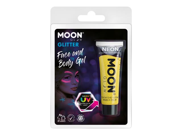 Neon UV Fine Glitter Gel,12ml Yellow