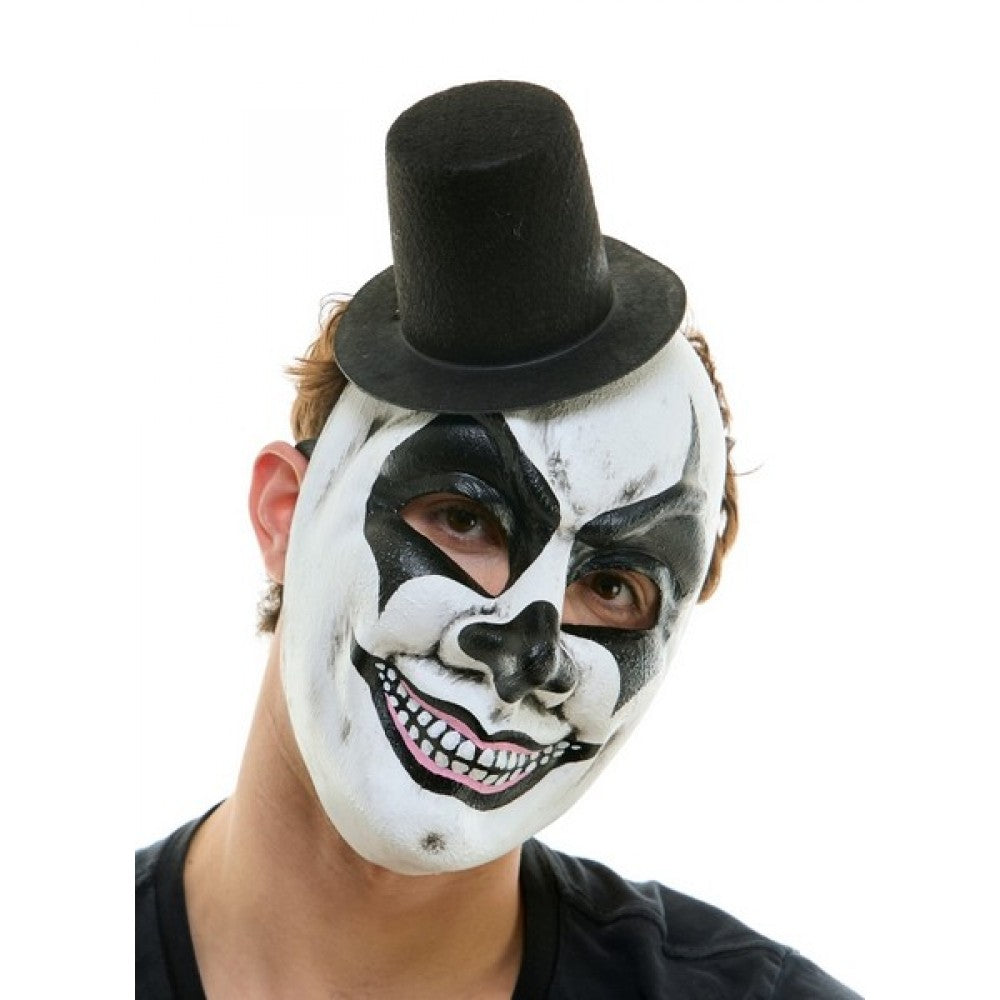 Sinister Clown Mask with Top Hat