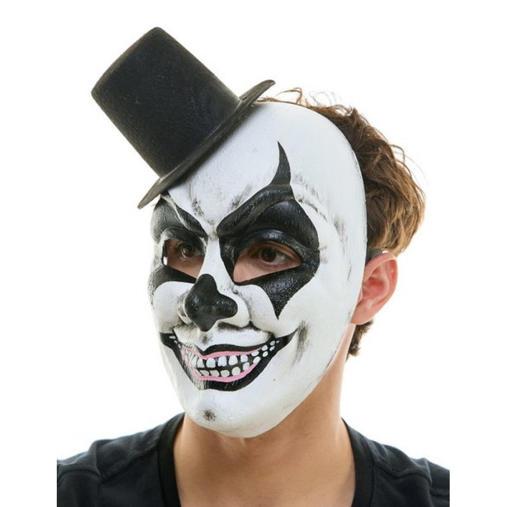 Sinister Clown Mask with Top Hat