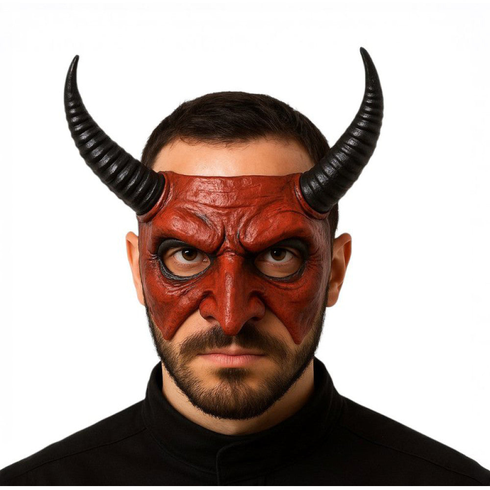 Red Horned Devil Mask