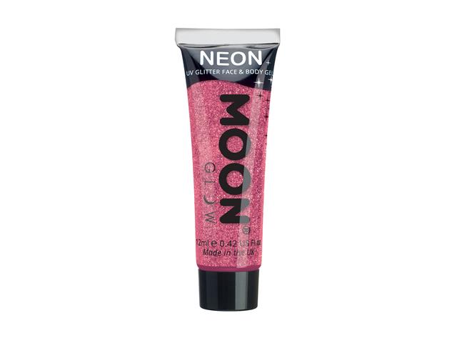 Neon UV Fine Glitter Gel,12ml Ruby Pink