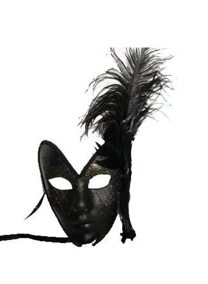 Black Feather Masquerade Duo Mask