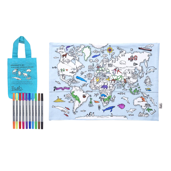 World Map Placemat To Go