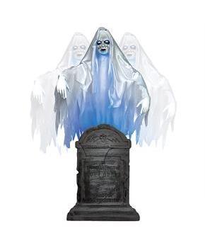 6 Ft. Ghost Woman Over Tombstone Halloween Decoration