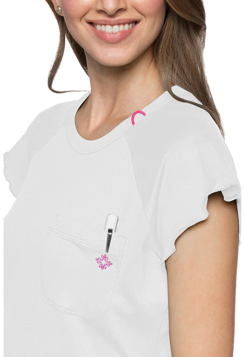 Camiseta blanca con borde de lechuga
