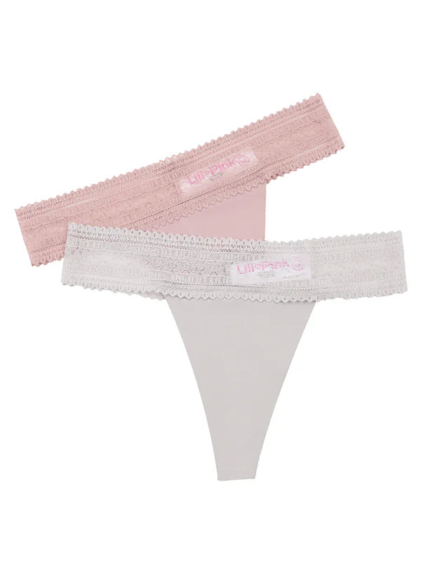 Panty Corte Laser Tipo Brasilera Con Encaje Paq x2