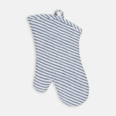 Metro Stripe Oven Mitt -Blue