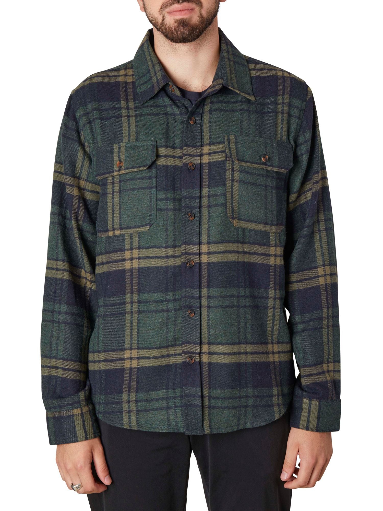 Flannel Shirt Evergreen / Navy Plaid