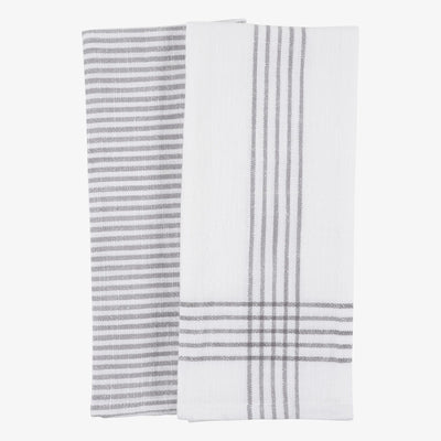 Monaco Washed Dish Towel Set of 2 -Frost Gray