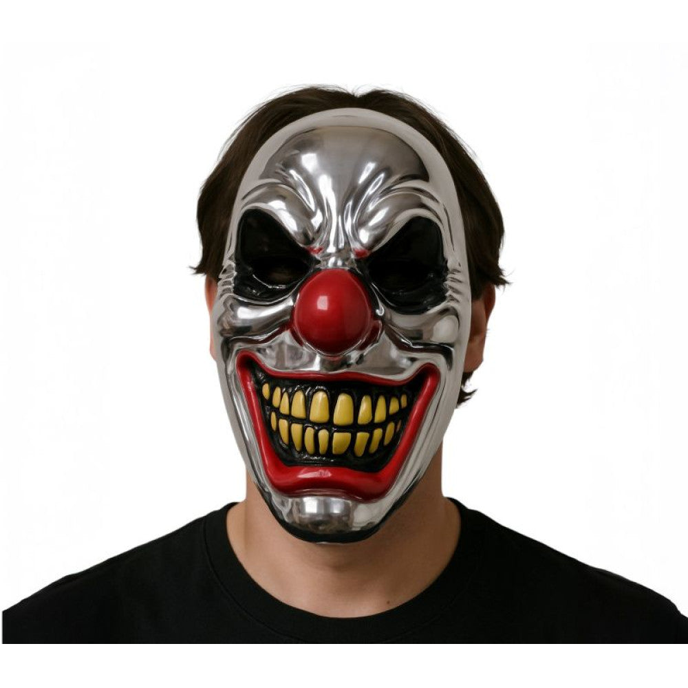 Chrome Evil Clown Mask