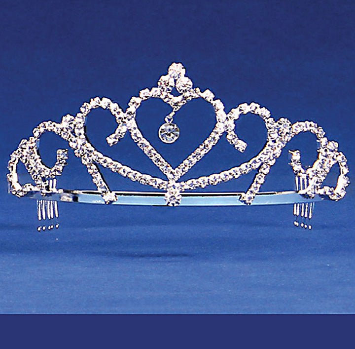 Heart w/Hanging Jewel Tiara 2" H