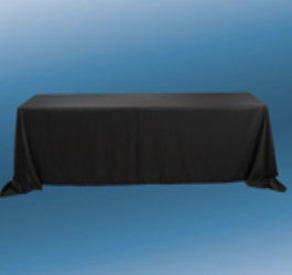 90" X 132" Rectangle Poly Tablecloth Full Drop ,1pc Black