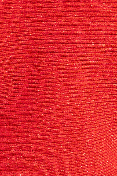 Lurex Dolman Sweater v neck Red - Ninety Clothing Co