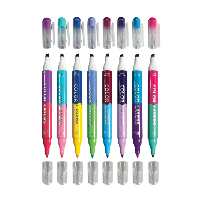 Color Layers Double Ended Layering Markers - Set of 8