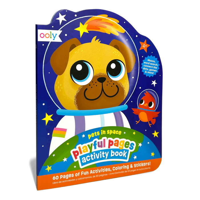 Activity Book - Games Coloring Stickers - Pets in Space