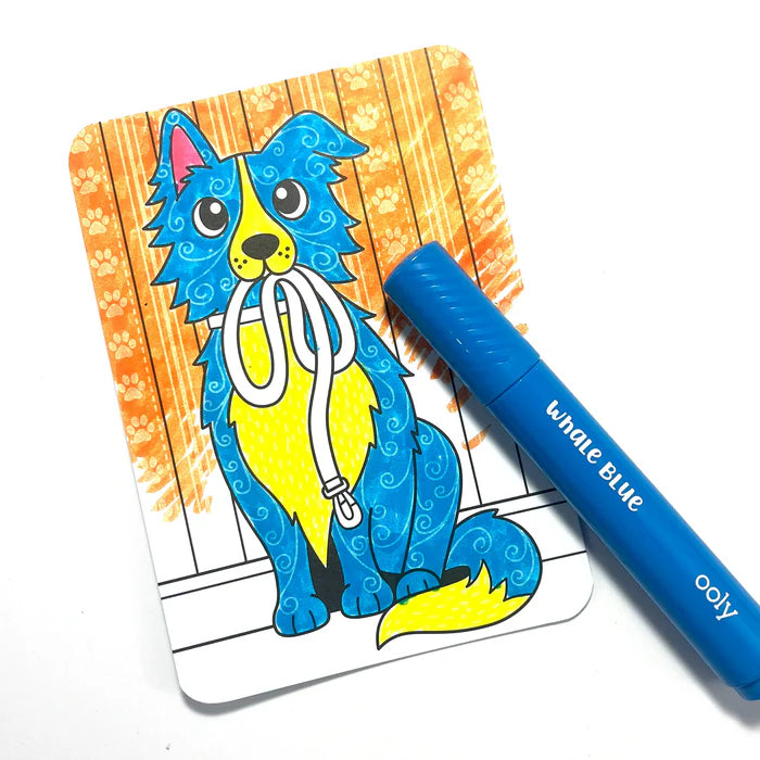 Hidden Pattern Coloring Activity Art Cards - Dog Days