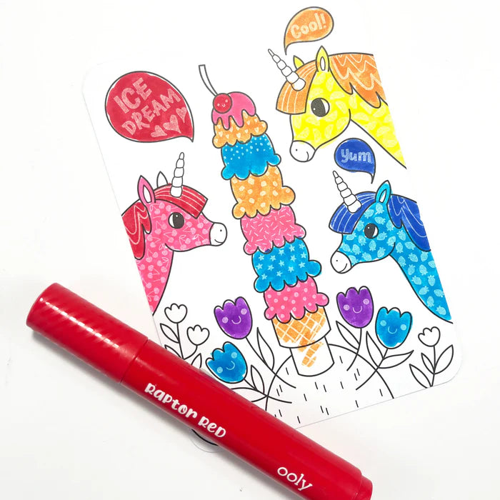 Hidden Pattern Coloring Activity Art Cards - Unicorn Friends