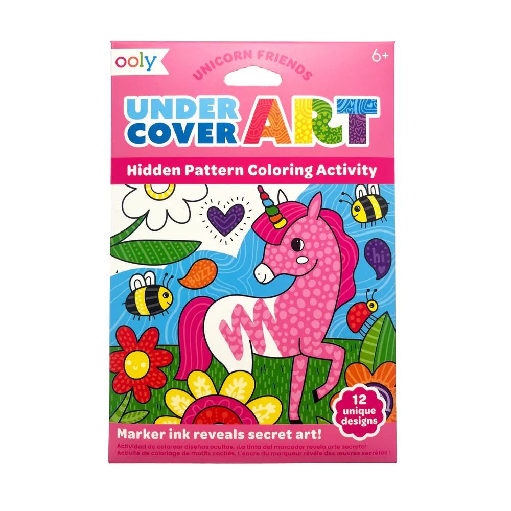 Hidden Pattern Coloring Activity Art Cards - Unicorn Friends