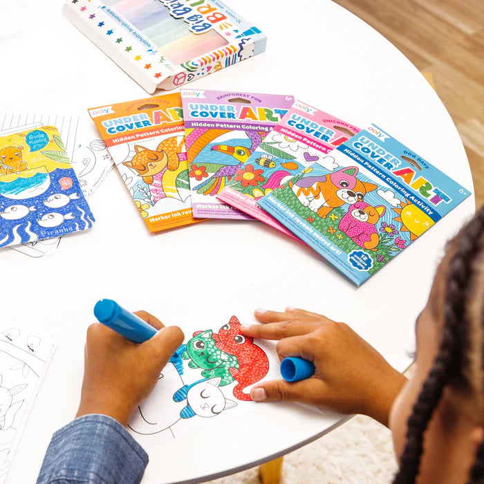 Hidden Pattern Coloring Activity Art Cards - Unicorn Friends